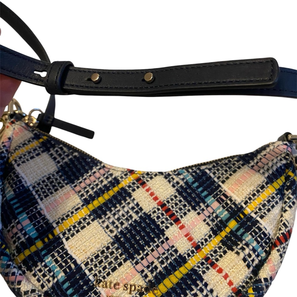 Sold!!!!Kate Spade Smile Plaid Tweed Small Crossbody - Picture 5 of 15